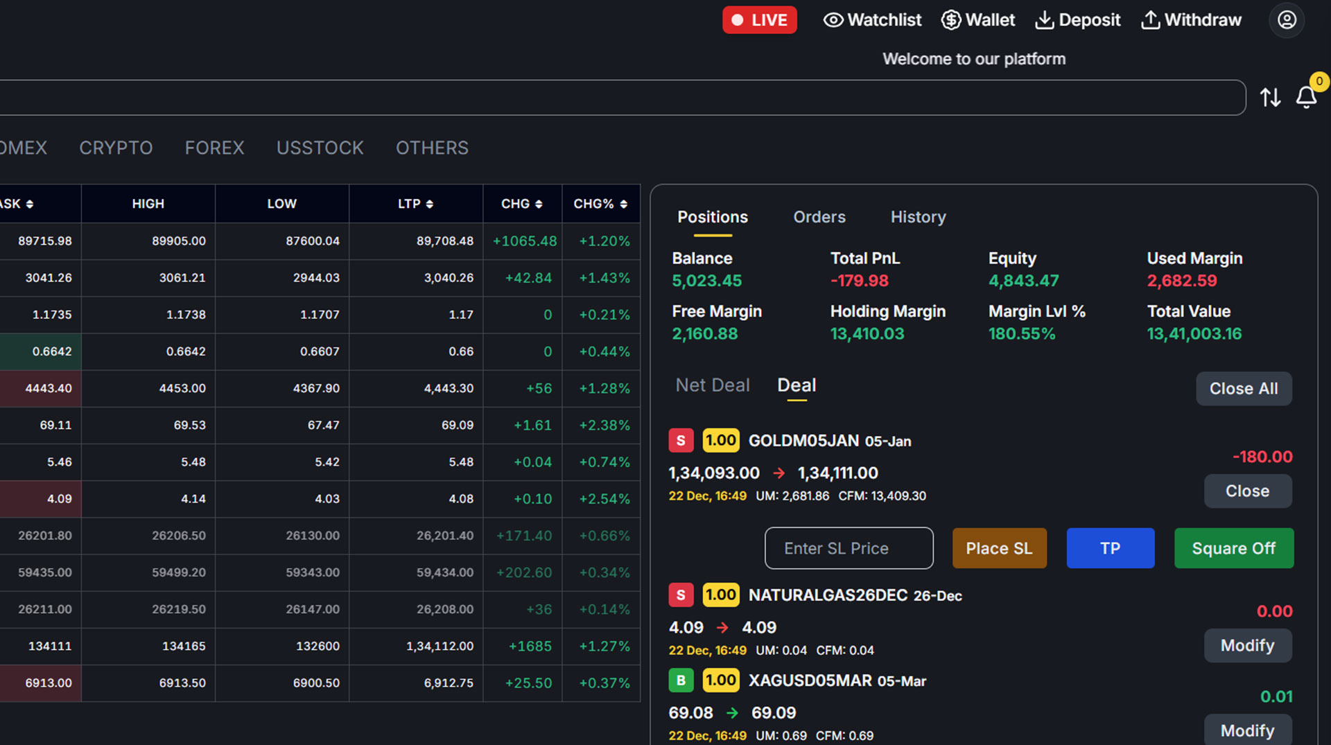 Active Positions Management